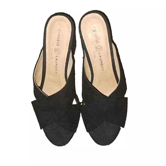 Chinese Laundry Black Chunky High Heels Size 8.5 SB6#8 - Picture 3 of 7